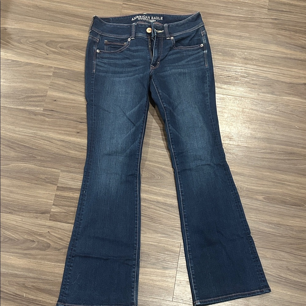 American Eagle Outfitters Dark Blue Kick Boot Jeans